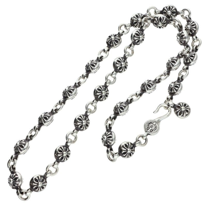 Chrome Hearts Cross Ball Chain Silver Necklace Size 20 Inch