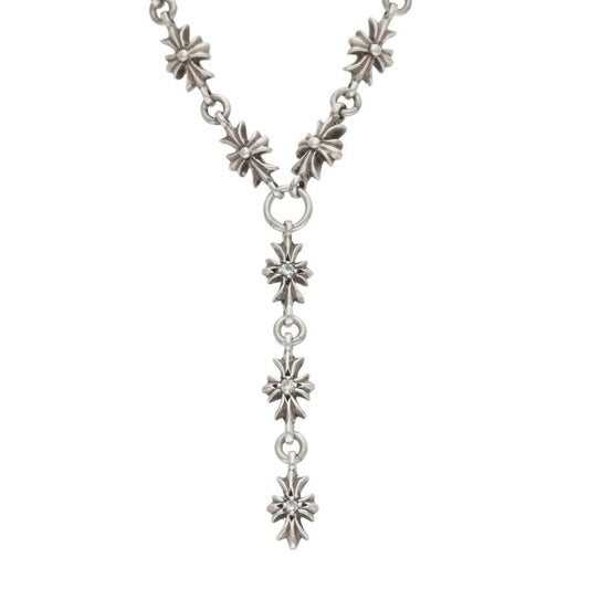 Chrome Hearts TINY E CH PLS 3 Diamond Necklace Size 16 Inch