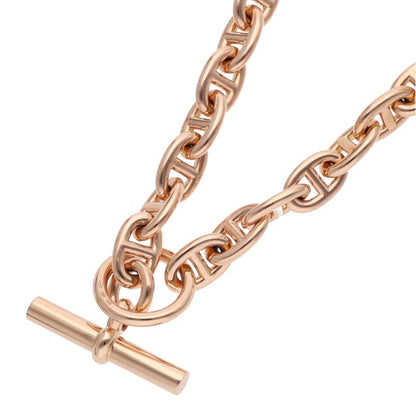 HERMES 18K Pink Gold Chaine Choker Necklace Size 44LINK