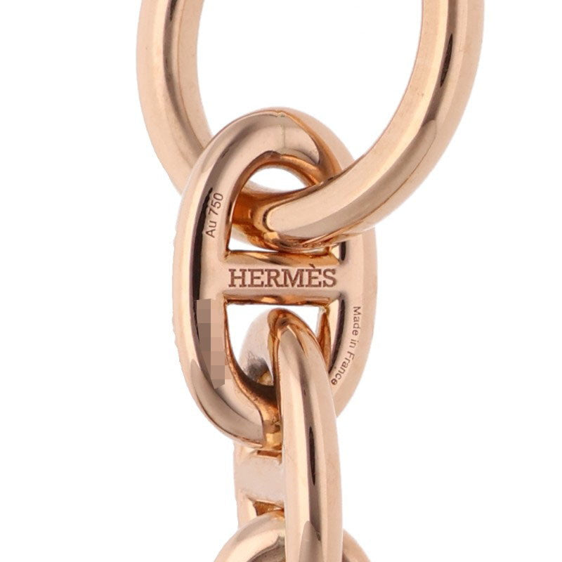 HERMES 18K Pink Gold Chaine Choker Necklace Size 44LINK