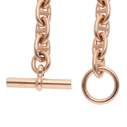 HERMES 18K Pink Gold Chaine Choker Necklace Size 44LINK