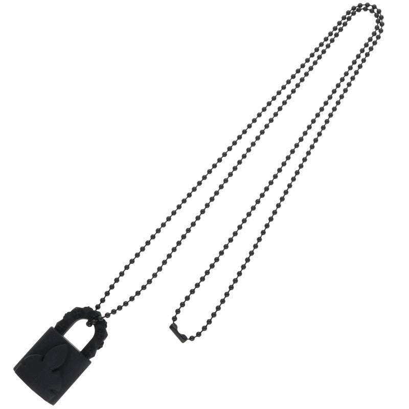 Chrome Hearts Rubber Padlock Fleurknee Necklace Black