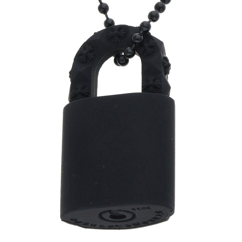 Chrome Hearts Rubber Padlock Fleurknee Necklace Black