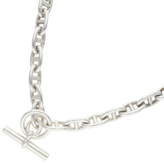 HERMES Chaine d'Ancre 925 Silver Choker Necklace Size GM