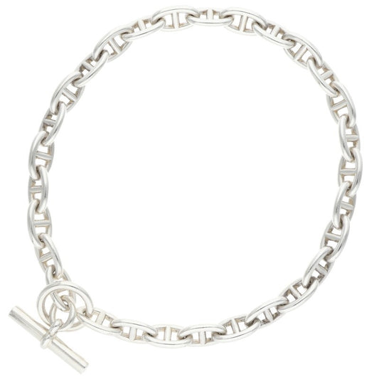 HERMES Chaine d'Ancre 925 Silver Choker Necklace Size GM