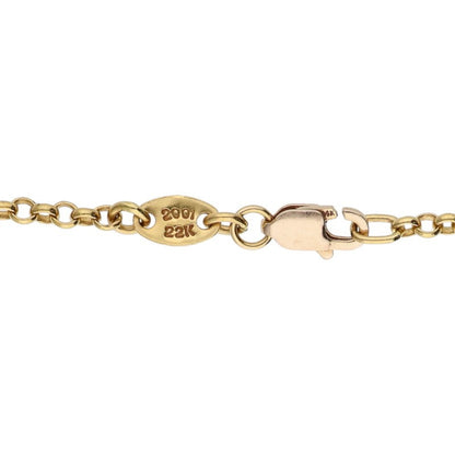 Chrome Hearts 22K Roll Chain Gold Necklace Size 20 Inch