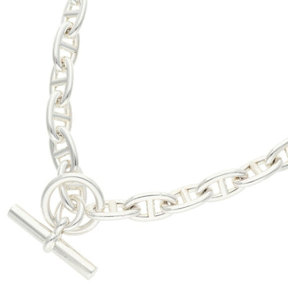 HERMES Chaine d'Ancre 925 Silver Choker Necklace Size GM