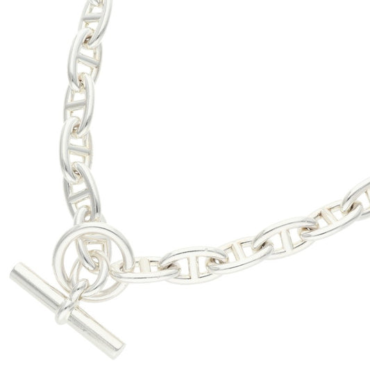 HERMES Chaine d'Ancre 925 Silver Choker Necklace Size GM