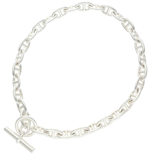 HERMES Chaine d'Ancre 925 Silver Choker Necklace Size GM