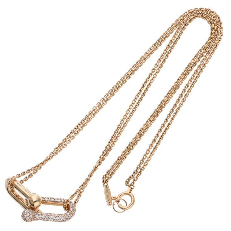 TIFFANY&Co. HardWear Double Link Pave Diamond Necklace