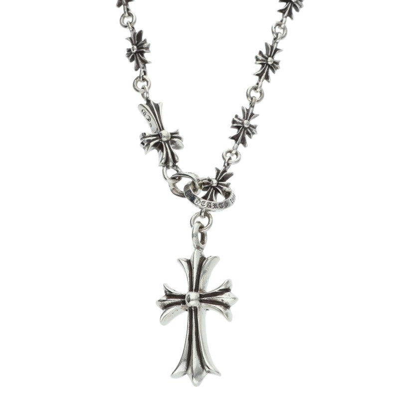 Chrome Hearts 925 CH Cross Choke Chain Rosary Silver