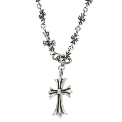 Chrome Hearts 925 CH Cross Choke Chain Rosary Silver