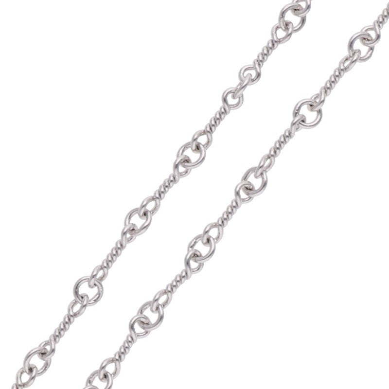 Chrome Hearts 18KWG Twist Chain Necklace Size 16 Inch