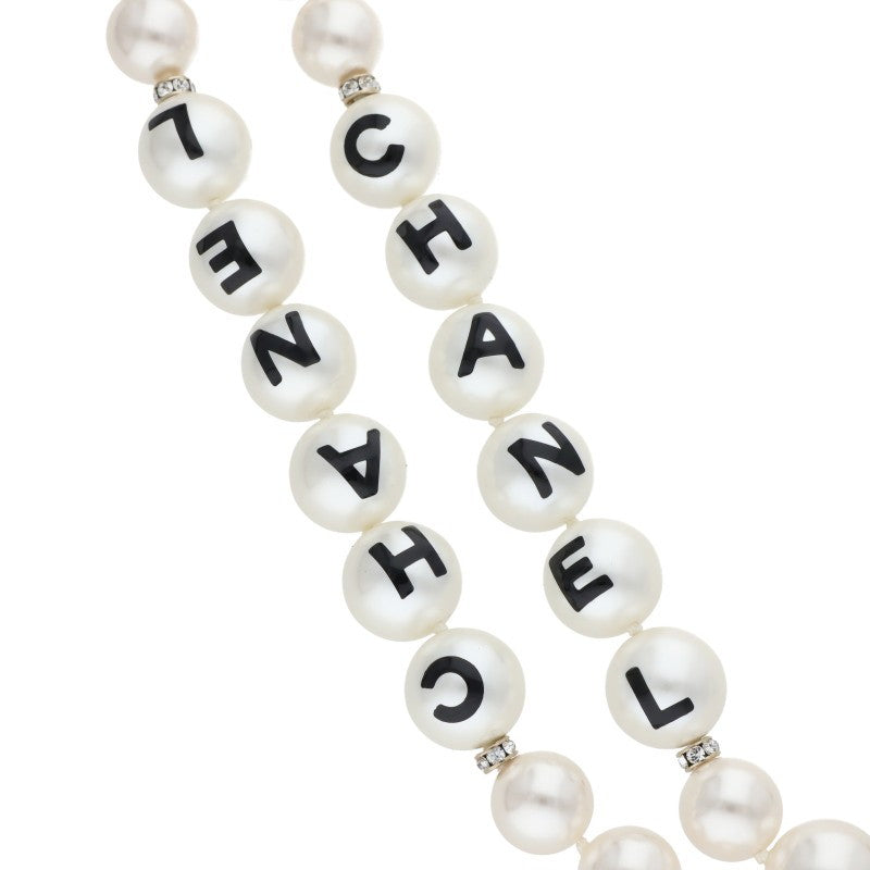 CHANEL Coco Mark Stone Pearl Choker Necklace Multi