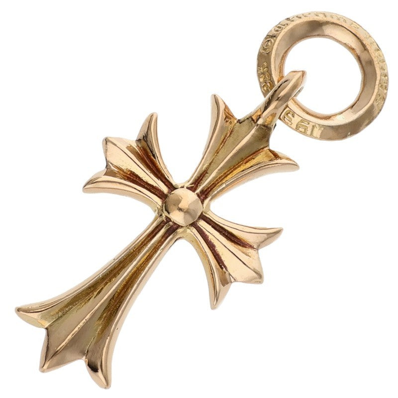Chrome Hearts 22K TINY CH CROSS Old Charm Pendant YG