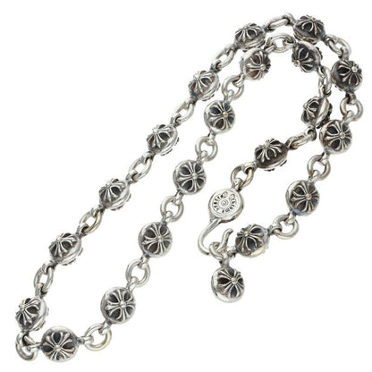 Chrome Hearts #2 Cross Ball Silver Necklace Size 18 Inch