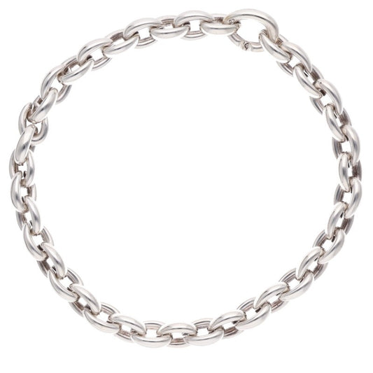 HERMES Acrobat MM Sterling Silver Necklace Size 39