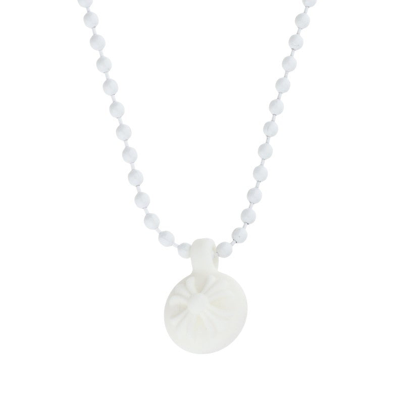 Chrome Hearts White Rubber Silicone CH Cross Ball Necklace