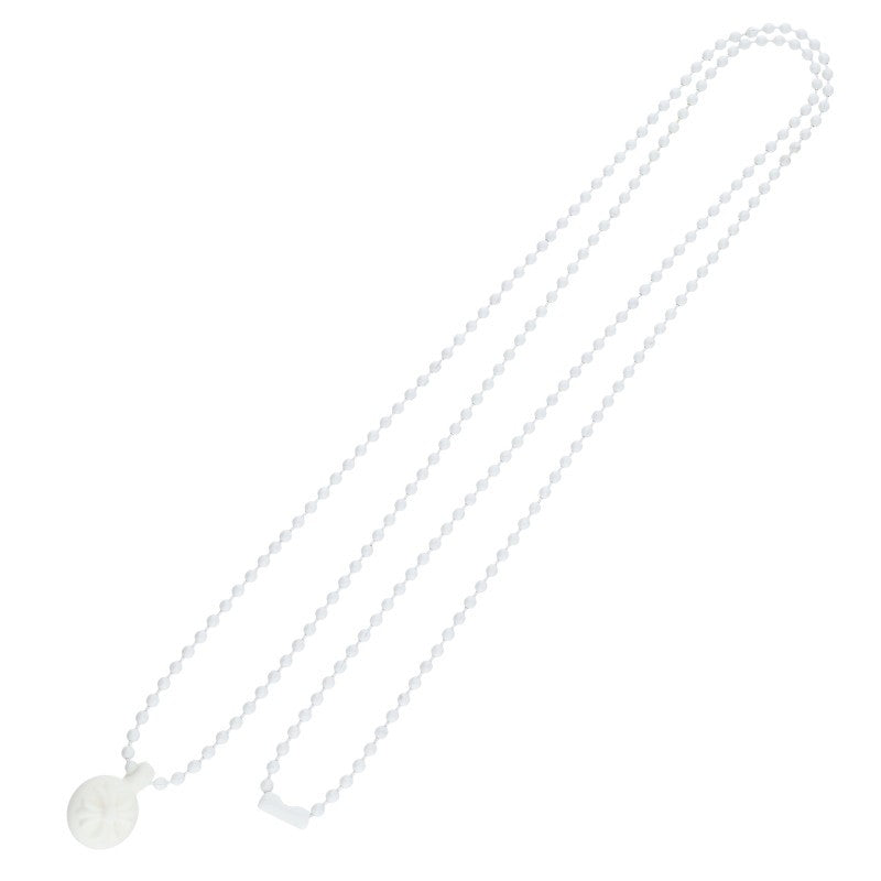 Chrome Hearts White Rubber Silicone CH Cross Ball Necklace