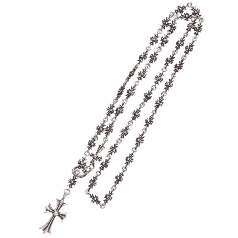 Chrome Hearts 925 CH Cross Choke Chain Rosary Necklace
