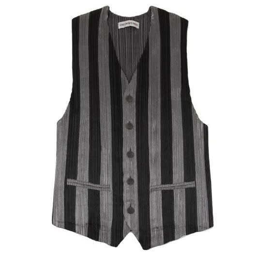 ISSEY MIYAKE MEN Front Stripe Pleated Vest Black Size M
