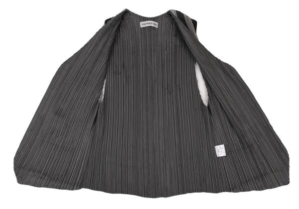 ISSEY MIYAKE MEN Front Stripe Pleated Vest Black Size M