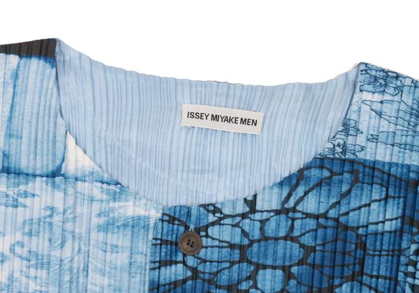 ISSEY MIYAKE MEN 97SS Geometric Floral Vest Blue Size L