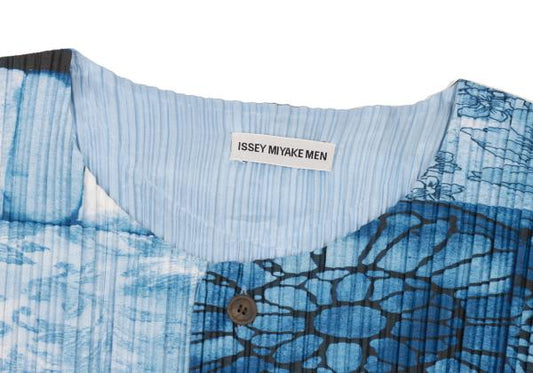 ISSEY MIYAKE MEN 97SS Geometric Floral Vest Blue Size L