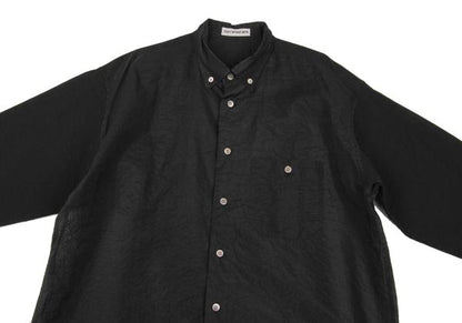 ISSEY MIYAKE MEN 96AW Cotton Nylon Stitch Shirt Black Size L