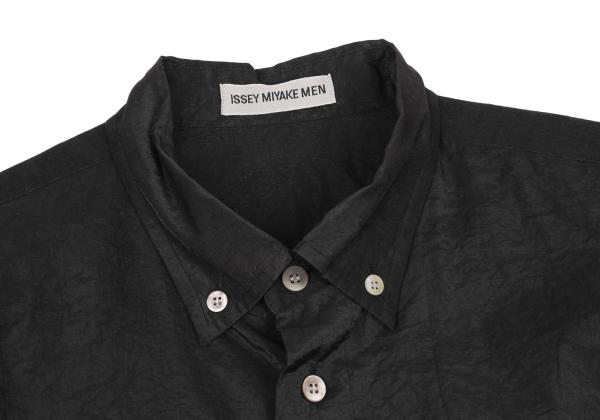 ISSEY MIYAKE MEN 96AW Cotton Nylon Stitch Shirt Black Size L