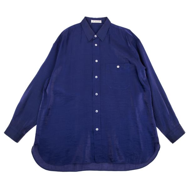ISSEY MIYAKE MEN Rayon Nylon Shiny Shirt Blue Size L