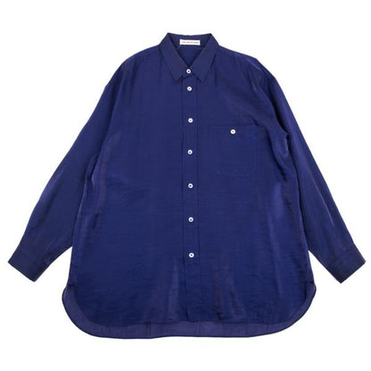ISSEY MIYAKE MEN Rayon Nylon Shiny Shirt Blue Size L