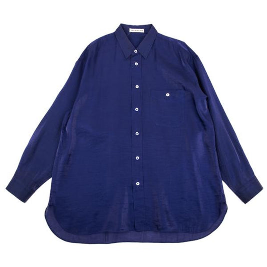 ISSEY MIYAKE MEN Rayon Nylon Shiny Shirt Blue Size L