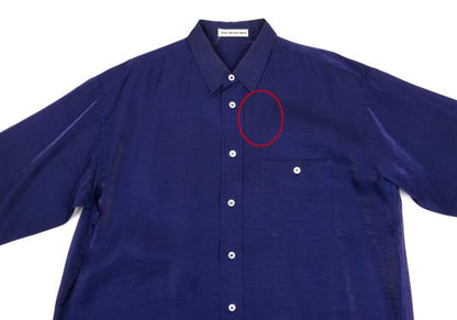 ISSEY MIYAKE MEN Rayon Nylon Shiny Shirt Blue Size L