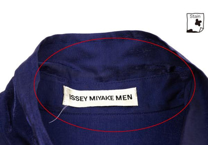 ISSEY MIYAKE MEN Rayon Nylon Shiny Shirt Blue Size L