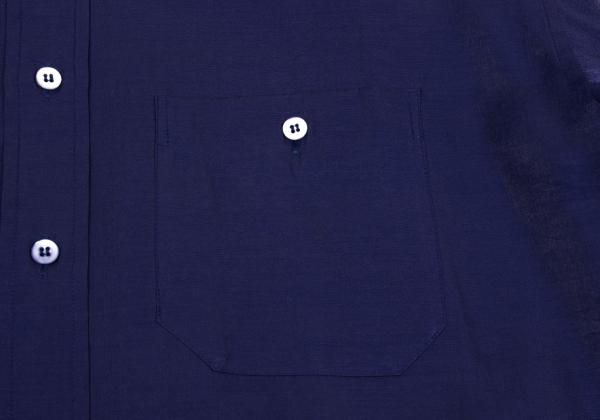 ISSEY MIYAKE MEN Rayon Nylon Shiny Shirt Blue Size L