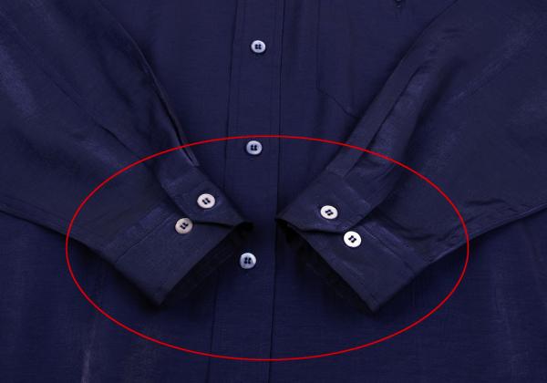 ISSEY MIYAKE MEN Rayon Nylon Shiny Shirt Blue Size L
