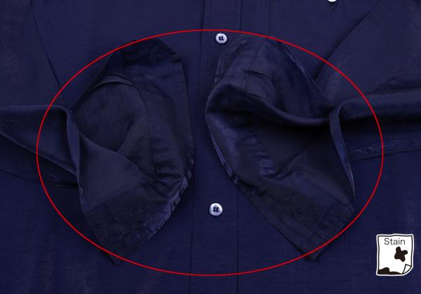 ISSEY MIYAKE MEN Rayon Nylon Shiny Shirt Blue Size L