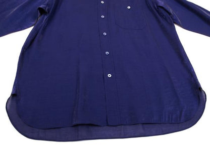 ISSEY MIYAKE MEN Rayon Nylon Shiny Shirt Blue Size L