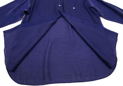 ISSEY MIYAKE MEN Rayon Nylon Shiny Shirt Blue Size L