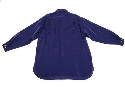 ISSEY MIYAKE MEN Rayon Nylon Shiny Shirt Blue Size L