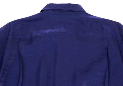 ISSEY MIYAKE MEN Rayon Nylon Shiny Shirt Blue Size L