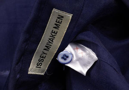 ISSEY MIYAKE MEN Rayon Nylon Shiny Shirt Blue Size L