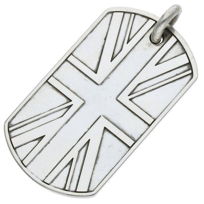 Chrome Hearts D TAG LRG Large Dog Tag Pendant Size Silver