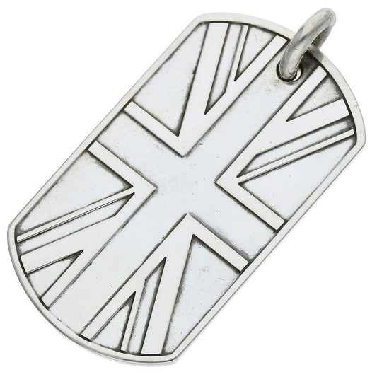Chrome Hearts D TAG LRG Large Dog Tag Pendant Size Silver