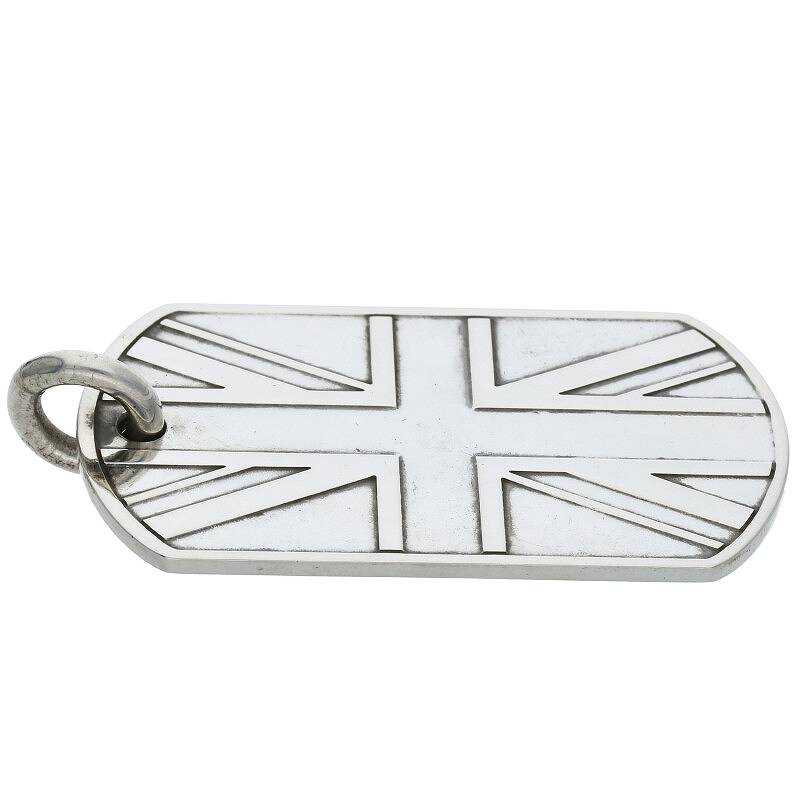 Chrome Hearts D TAG LRG Large Dog Tag Pendant Size Silver
