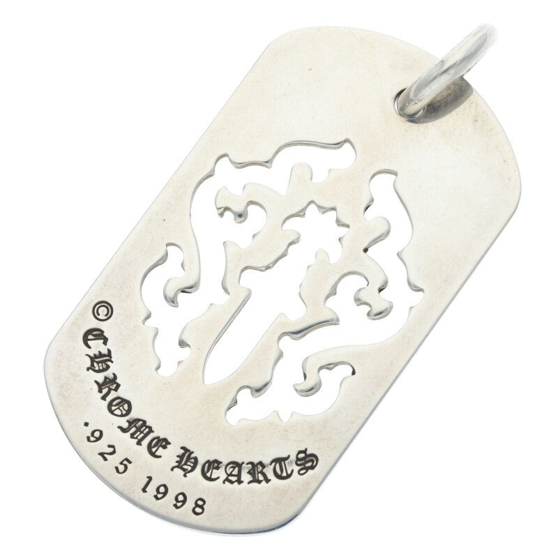 Chrome Hearts D TAG LRG Dagger Cutout Dog Tag Size Silver