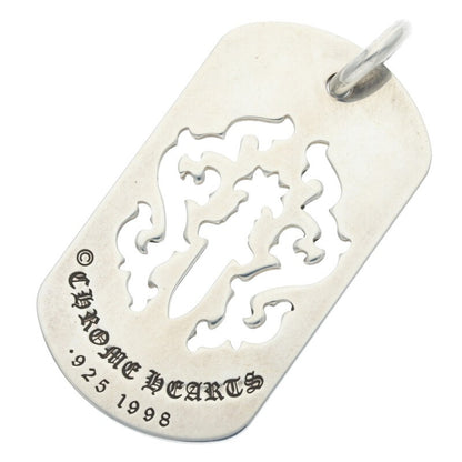 Chrome Hearts D TAG LRG Dagger Cutout Dog Tag Size Silver