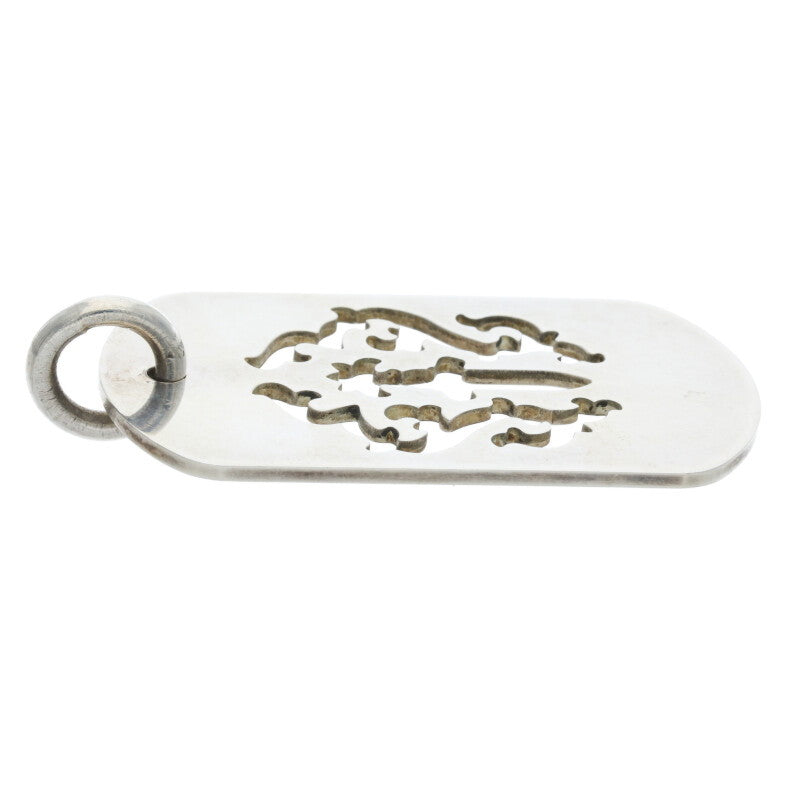 Chrome Hearts D TAG LRG Dagger Cutout Dog Tag Size Silver