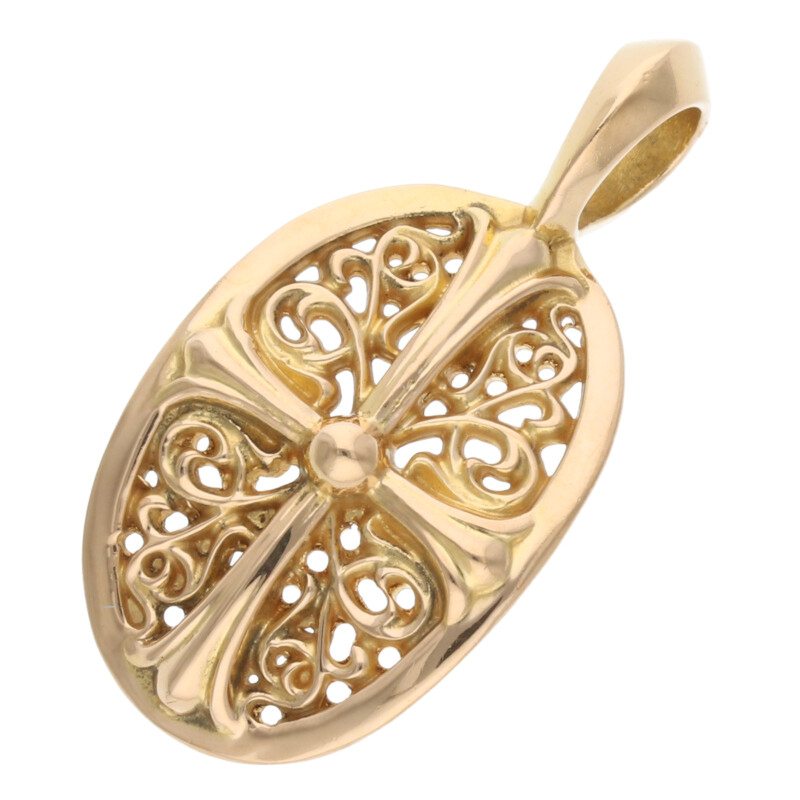 Chrome Hearts 22K Classic Oval Pendant Size ONE SIZE Yellow